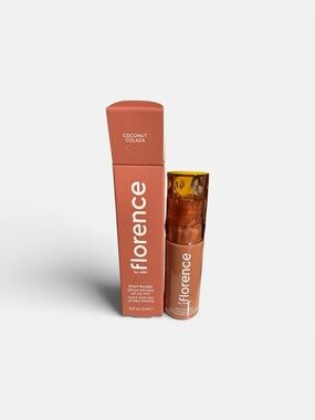 Florence by Mills Stay Plush Lip Oil Tint — Coconut Colada (Peachy Coral)